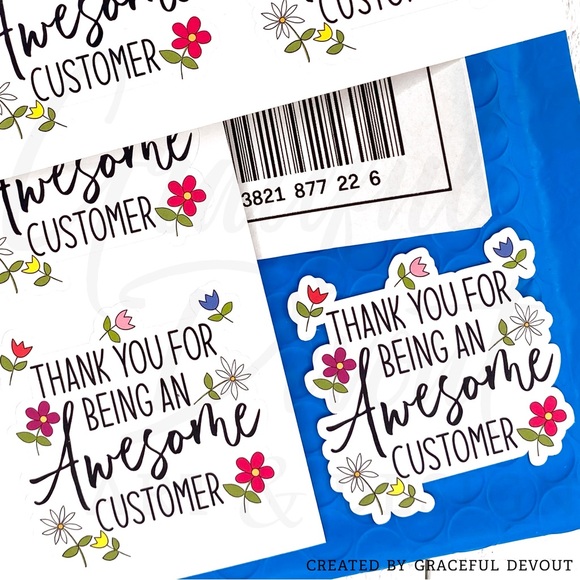 🌷Thank You For Being An AWESOME Customer- Sticker 2" (inches)(48ct.) [GD64-48] - Picture 5 of 7